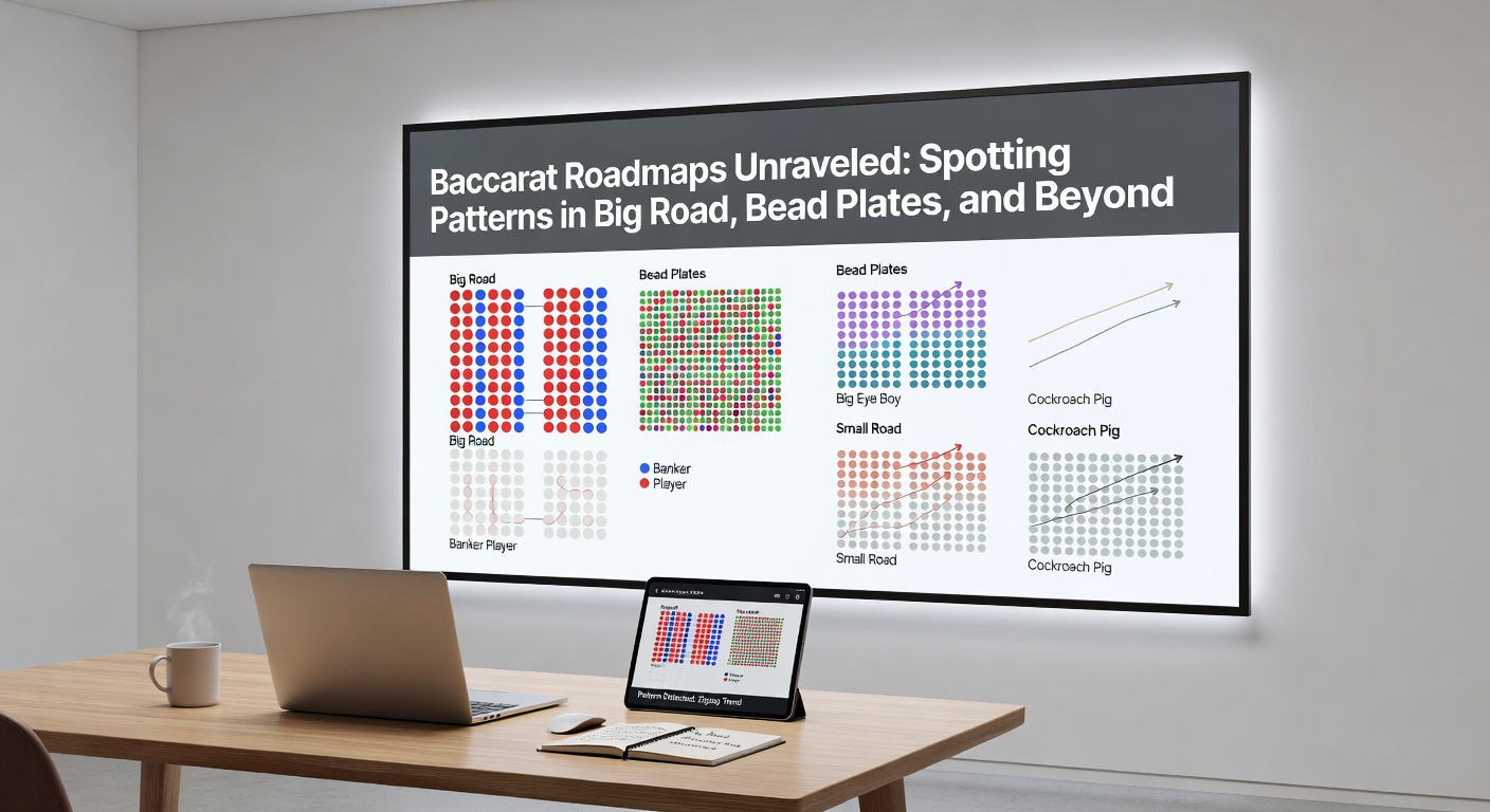 Detaillierte Darstellung einer Bead Plate mit farbigen Markierungen für Baccarat-Ergebnisse, ideal zum Erkennen früher Trends