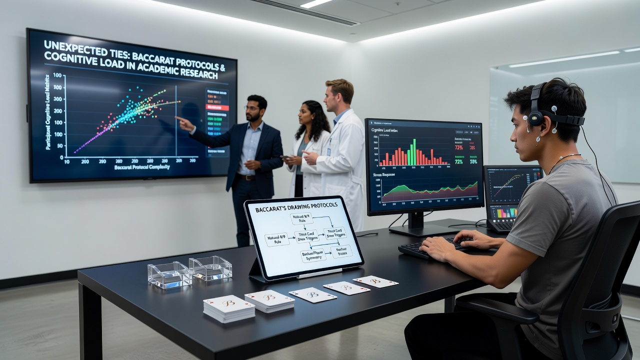 Labor-Setup mit Baccarat-Karten und kognitiven Testinstrumenten